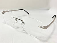 Очки для коррекции зрения унисекс капельки с пластиковыми полупрозрачными мягкими дужками Серебристый, +0.75