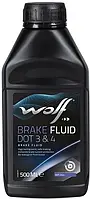 Тормозная жидкость ДОТ-4 WOLF Brake Fluid DOT (0,5 л)