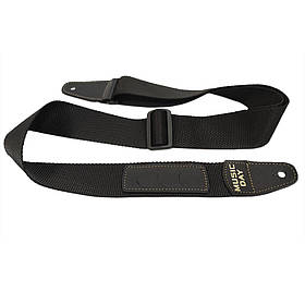 Гітарний ремінь з комірками для фіксації медіаторів (золотий принт) Music day GR-2g