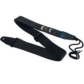 Гітарний ремінь з комірками для фіксації медіаторів (синій принт) Music day GR-2b