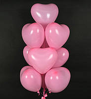 Набор воздушных шаров "Сердца", 10 шт., размер - 30 см., цвет - розовый