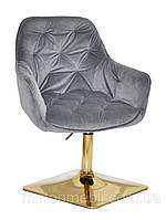 Кресло мягкое CHERRY ткань Vel 4GD-BASE, серый