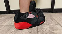 Тапки кроссовки Джордан Черные Красный размер 38-44 (28см)