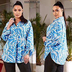 Блузка принт жіноча батальна 4409-41821 гл