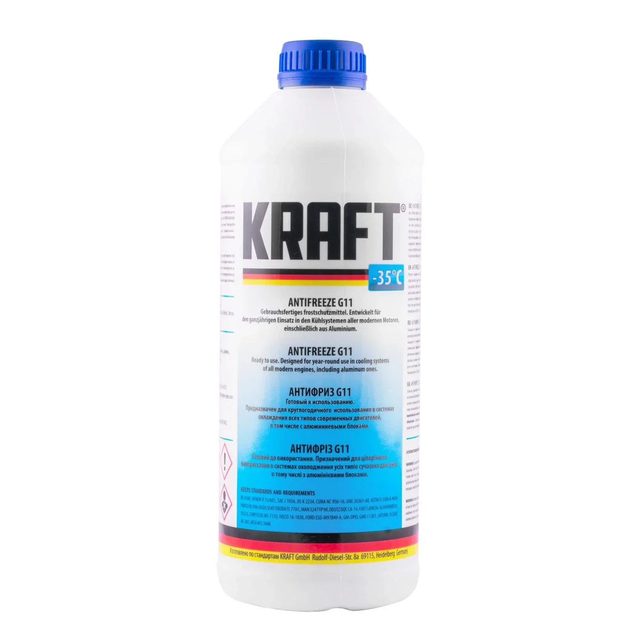 Антифриз ANTI-FREEZE KRAFT G11 (синій) (-35) 1,5 л