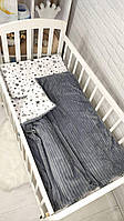 Детское сменное постельное белье "Шиншилла" в кроватку, 3 предмета. Серый