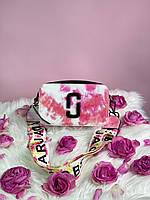 Стильна жіноча сумочка Marc Jacobs The Snapshot Tie Dye Pink 21 х 12.5 х 7 см