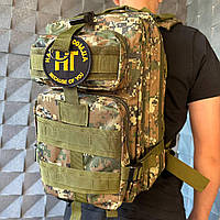 Армейский военный тактический штурмовой рюкзак 20 литров лесной камуфляж
