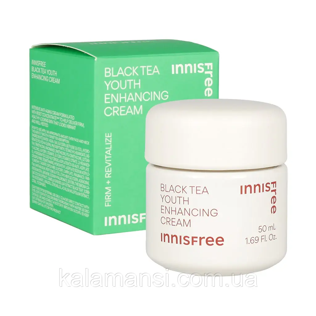 Нічний крем для обличчя, що омолоджує Innisfree Black Tea Youth Enhancing Cream 50 мл