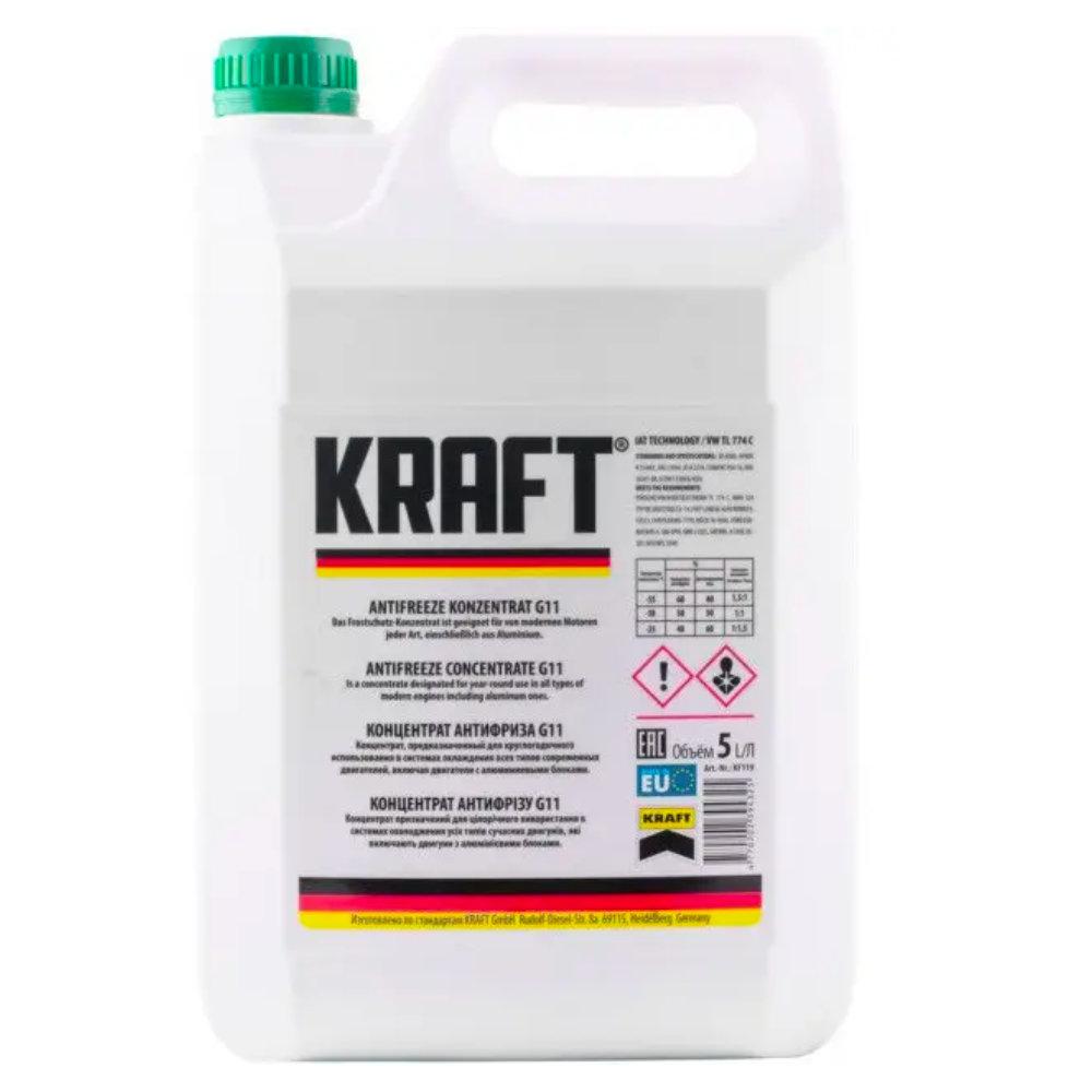 Антифриз ANTI-FREEZE KRAFT G11 (зелений) КОНЦЕНТРАТ 5 л