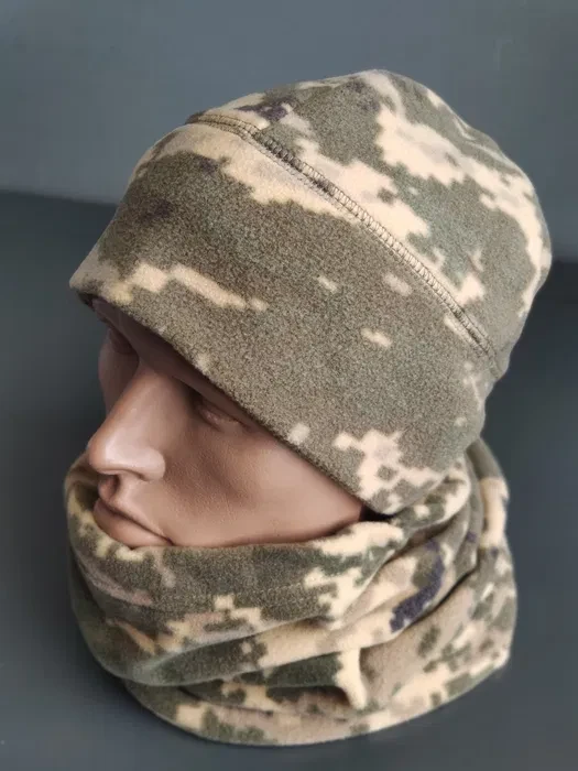 Шапка флісова з Піксель 280 гр/м2 / Тактична флісова шапка Піксель 280 гр/м2, фото 1
