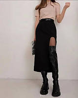 Женская юбка миди с разрезом,РАЗМЕР ТОЛЬКО 44