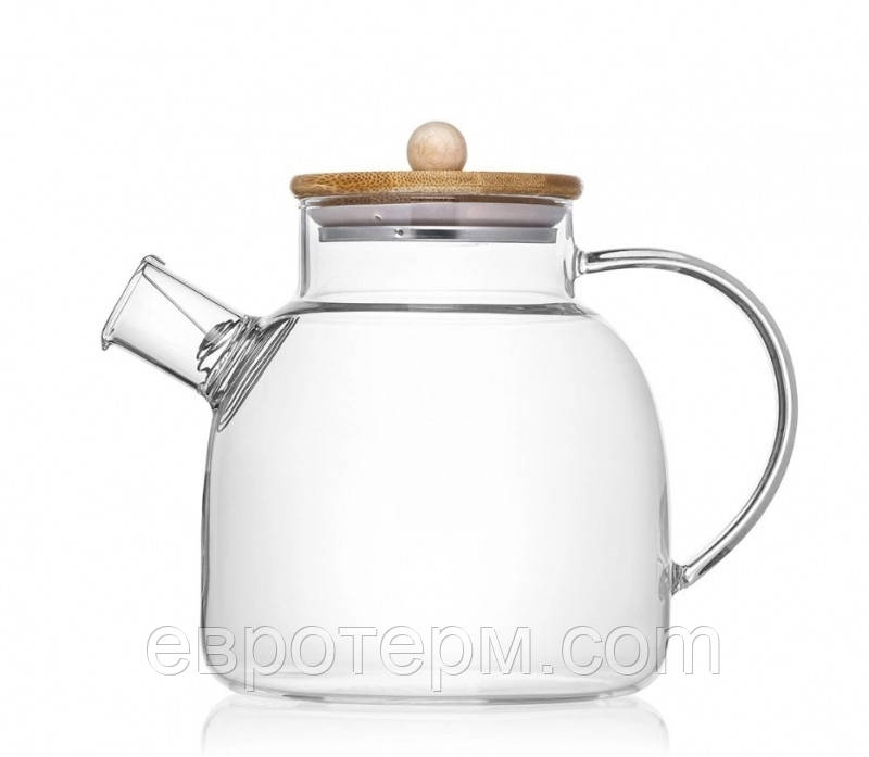 Чайник заварник Edenberg EB-19029, 1500 мл термостійкий посуд, з бамбуковою кришкою, фото 1