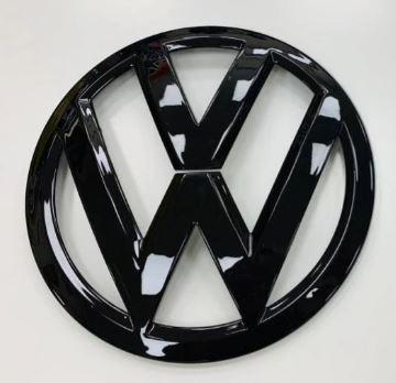 Емблема перед, значок решітки радіатора VW (Фольсваген) 180 мм Transporter T6 Чорний глянець (7E0 853 601G)