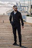 Костюм мужской рубашка брюки флисовый теплый Турция черный, серый S-M, L-XL, 2XL-3XL | Черный, 2XL-3XL