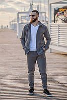Костюм мужской рубашка брюки флисовый теплый Турция черный, серый S-M, L-XL, 2XL-3XL | Серый, S/M