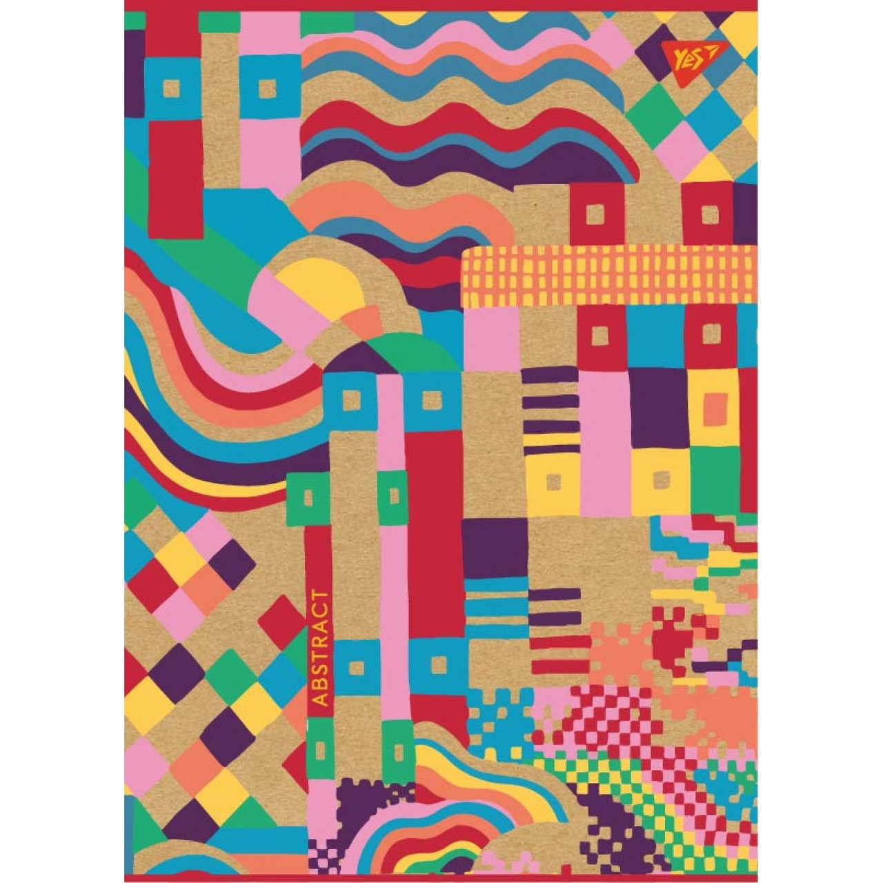 Зошит А4 48 аркушів клітинка скоба Yes "COLOR ABSTRACT" Білила+СМИК, фото 1