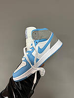 Nike Air Jordan 1 Mid Blue Grey Premium кроссовки и кеды хорошее качество хорошее качество Размер 36