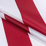 Тканина вулична оксфорд 135 для вуличних штор тентів наметів гойдалок навісів парасольок смужка червона біла, фото 2