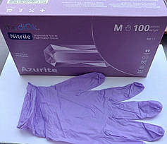 Нітрилові рукавички MediOk, щільність 3.8 г. — лілові Azurite (100 шт.). XS, фото 2
