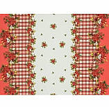 Декоративна тканина новорічна Лорента пуансетія крем, фото 2