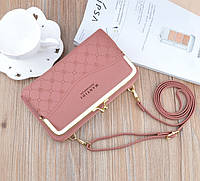 Женская маленькая сумочка клатч на плечо, мини сумка кошелек для телефона Розовый хорошее качество