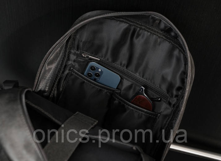 Качественный мужской городской рюкзак серый, большой и вместительный ранец хорошее качество - фото 5 - id-p2090007874