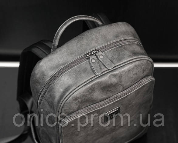Качественный мужской городской рюкзак серый, большой и вместительный ранец хорошее качество - фото 7 - id-p2090007874