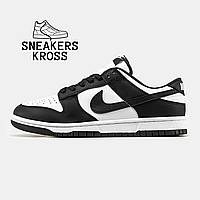 Мужские кроссовки Nike SB Dunk Low White Black, Классические Найк СБ Данк черно-белые