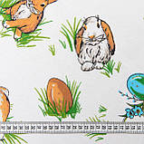 Тканина скатертина роріжка пасхальна для скатертин столової білизни кролики, фото 3