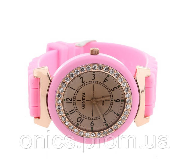Силиконовые женские часы на руку черные Geneva. Стильные наручные часы для женщин с силиконовым ремешком - фото 1 - id-p2090012265