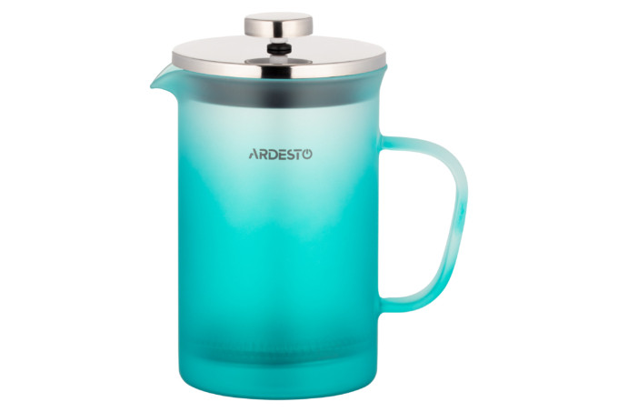 Френч-прес Ardesto Fresh, 800 мл, блакитний тіфані, матовий, пластик, скло