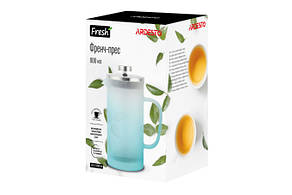 Френч-прес Ardesto Fresh, 800 мл, блакитний тіфані, матовий, пластик, скло, фото 4