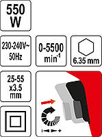 Викрутка-дриль електрична 550 Вт YATO YT-82071, фото 8