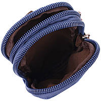 Практичная сумка-чехол на пояс с металлическим карабином из текстиля Vintage 22226 Синий хорошее качество