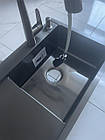 Набір Мийка Luminex 7844 см права чорна та кран висувний для кухні Luminex, фото 4