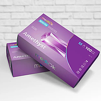 Нитриловые перчатки слива mediOk AMETHYST XS 100шт