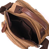 Отличная вертикальная сумка для мужчин из текстиля Vintage 22236 Коричневый хорошее качество