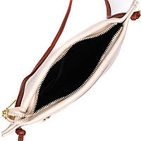 Женская трапециевидная сумка на плечо из натуральной кожи Vintage 22396 Белая хорошее качество