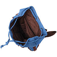 Вместительный текстильный рюкзак что закрывается клапаном на магнит Vintage 22152 Голубой хорошее качество