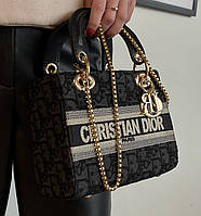Christian Dior D-Lite Black Textile 19х15х9,5 женские сумочки и клатчи хорошее качество хорошее качество