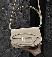 Diesel 1DR Iconic Shoulder Bag Beige 20х13х7 женские сумочки и клатчи хорошее качество хорошее качество