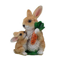 Фигура Кролики с морковью (полиистоун) F4074(P)