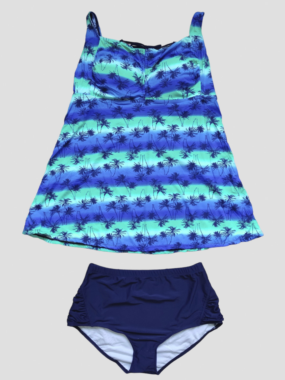 Купальник танкіні Sisianna 318001 синій-бірюзовий 56 58 60 62 український розмір