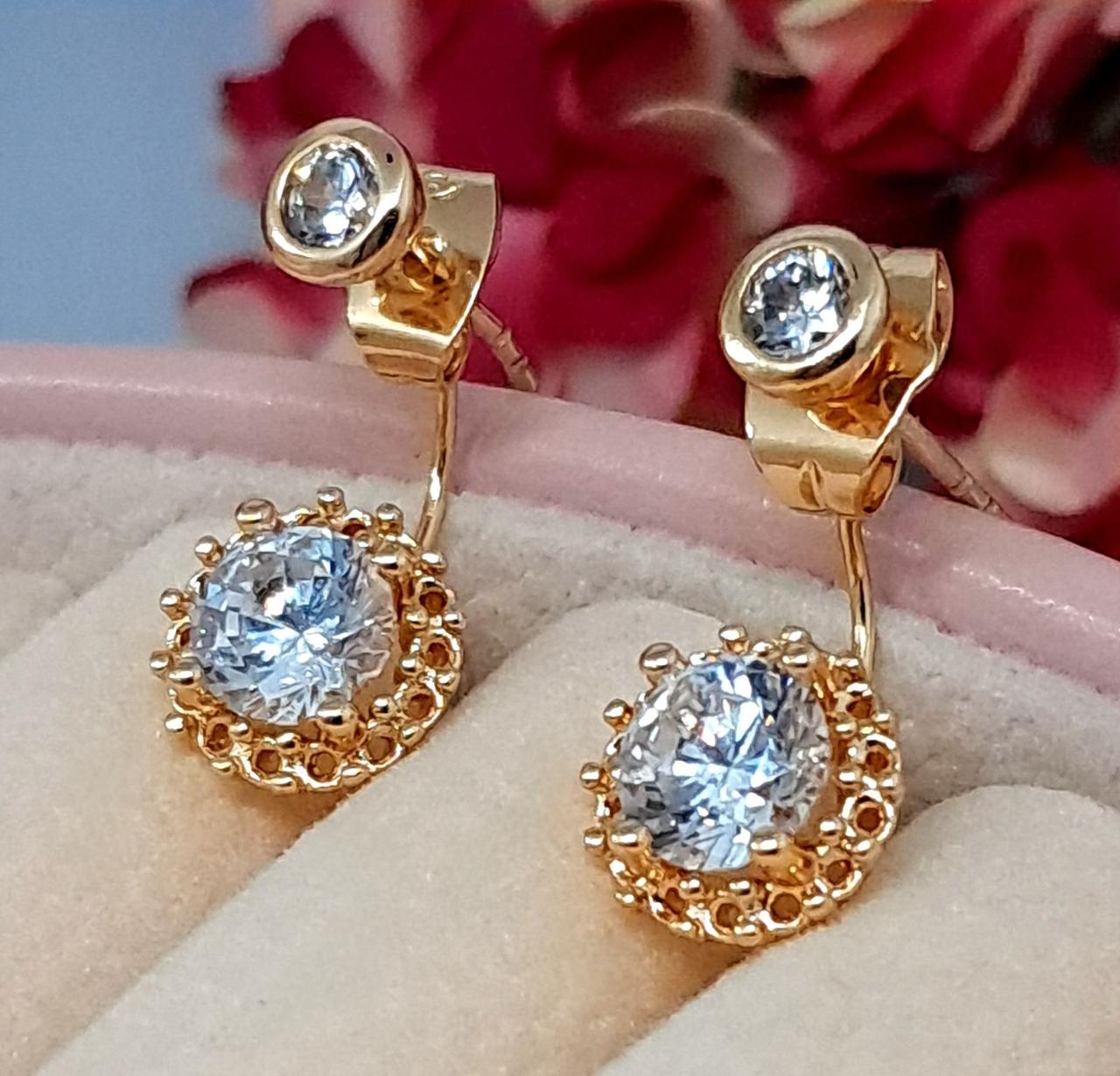 Сережки цвяшки Квіточки з медичного золота 4103