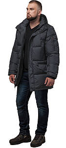 Чоловіча графітова зимова куртка великого розміру модель 3284 (КЛАД ТІЛЬКИ 60(5XL)) 58 (4XL)