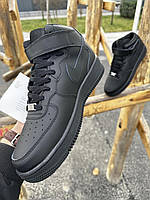 ЗИМОВІ кросівки Nike Air Force ЛІЦЕНЗІЯ (black) хорошее качество Размер 41 (26 см)