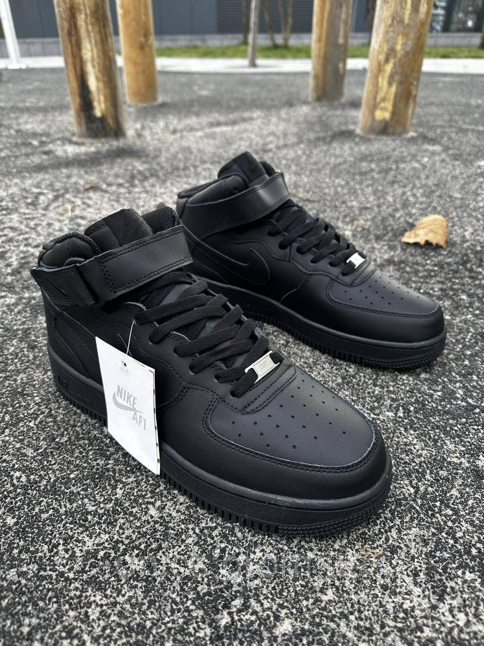ЗИМОВІ кросівки Nike Air Force ЛІЦЕНЗІЯ (black) хорошее качество Размер 41 (26 см) - фото 3 - id-p2090046765