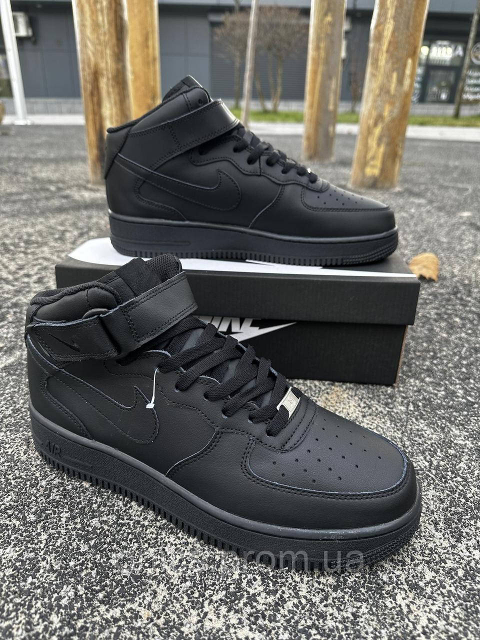 ЗИМОВІ кросівки Nike Air Force ЛІЦЕНЗІЯ (black) хорошее качество Размер 41 (26 см) - фото 5 - id-p2090046765