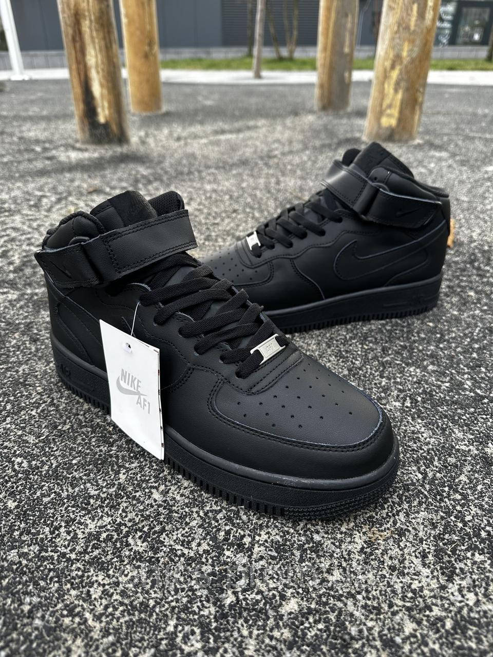 ЗИМОВІ кросівки Nike Air Force ЛІЦЕНЗІЯ (black) хорошее качество Размер 41 (26 см) - фото 7 - id-p2090046765
